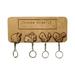 Wooden Craft Key Ring Set Cartoon Wall Hanging Keychain Decor