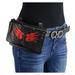 Milwaukee Leather MP8850 Ladies 'Winged' Leather Black and Red Multi Pocket Belt Bag