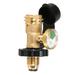 Lixada Propane Tank Adapter Solid Brass Safety POL Tank Convert to QCC1/Type1 Hose with Gauge Indicator