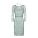 Cachet Scoop Neck Long Sleeve Illusion Embellished Zipper Back Floral Lace Dress-SAGE