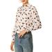 Unique Bargains Women's Floral Print Mock Neck Elegant Long Sleeve Blouse