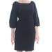 RALPH LAUREN Womens Black Raglan Jewel Neck Above The Knee Sheath Formal Dress Size: 14