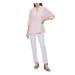 CALVIN KLEIN Womens Pink Roll Sleeve Dolman Sleeve V Neck Blouse Top Size S