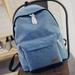 Clearance Sale Summer Solid Color Lightweight Men Backpack Casual Students School Bag Outdoor Travel Canvas Ladies Shoulder Bag blue