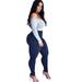 NHT&WT Women's High Street Denim Skinny Pants High Waist Stretch Jeans Pencil Trousers Long Pants