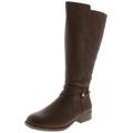 LifeStride Womens Xtrovert Faux Leather Wide Calf Riding Boots