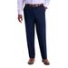 Men's Haggar Iron Free Premium Khaki Classic-Fit Flat Front Hidden Comfort Waistband Casual Pant Navy