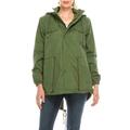 Urban Diction Hunter Green Faux-Fur Lined Anorak Jacket W/Removable Hood Zipper and Button Up (X-Large)