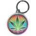 Hemp Leaf Skull Key Ring Gift Men Women Keychain Metal Plate Keyring