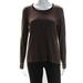 J Envie Womens Long Sleeve Crew Neck Sweater Brown Black Size Small