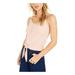 Nine West Womens Plus Tie Front Short Crop Top