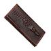 Men's Business Genuine Cowhide Leather Crocodile Embossing Long Bifold Wallet