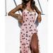 CreativeArrowy Women Floral Print Wrap V Neck Long Maxi Dress Ladies Summer Holiday Sundress