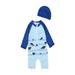 Binwwede Baby Boys Kid Swimsuit Long Sleeve Fish Zipper Romper One-Piece Bathing Suit Caps Beachwear MHX