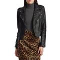 Polo Ralph Lauren POLO BLACK Women's Leather Moto Jacket, US X-Small