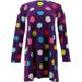 Lands' End Girl's KNIT TWIRL DRESS Per Purple Large Dot L NEW 486863