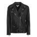 Michael Kors Ladies Crinkled Leather Moto Jacket in Black