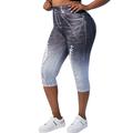 Newonne Women's Plus Size Casual 3D Denim Print Floral Yoga Sporty Leggings