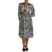 Dolce & Gabbana Blue Silk Labrador Dog Roses Print Dress