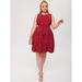 Women's Plus Size Heart Print Self Tie Dress