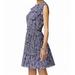 MICHAEL Michael Kors NEW Blue Womens Size 4 Crinkle A-Line Dress