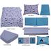 Bacati - Woodlands Aqua/Navy/Grey Boys Cotton 10 pc Toddler Bedding Set