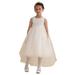 Amberry Girls White Hi-Low Junior Bridesmaid Dress