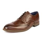 Bruno Marc Mens Brogue Oxford Shoes Lace up Wing Tip Dress Shoes Casual Shoes WILLIAM_2 BROWN Size 7.5