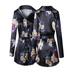 Frecoccialo Women Beautiful Vintage Boho Dress Long Sleeve Floral Print Turn-Down Collar Shirts