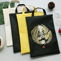 Besufy Chinese Text Print Funny Tote Zipper Briefcase A4 File Folder Document Bag Pouch