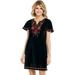 Cowgirl Up Womens Black Polyester Embroidered Velvet Dress S/S L