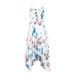 Women's Fashion Casual Button Dinosaur Print Strapless Sleeveless Dress