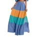 ZANZEA Women Holiday Color Block High Waist A-Line Swing Hem Skirts