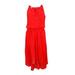SANGRIA Womens Red Spaghetti Strap Jewel Neck Midi Hi-Lo Dress Size 16