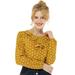 Allegra K Women's Ruffle Neck Long Sleeve Polka Dots Blouse Shirt