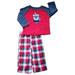 Carters Boys Raccoon Red Plaid Print 2 Piece Fleece Pajama PJ Set