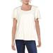 Lauren Ralph Lauren Womens Shikata Lace Trim Eyelet T-Shirt