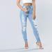 dresses summer dress for women Womens Hole Button Zipper Pocket Jeans Casual Denim Flares Wide Leg Slim Pants