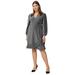 ellos Women's Plus Size Glitter Knit Wrap Dress