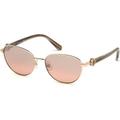 Swarovski Women's Sunglasses Shiny Rose Gold Frame with Bordeaux Mirror Lenses
