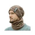 Outdoor Autumn Winter Men Beanie Hat Scarf Set Fluffy Knitted Cap Hat Neck Warmer Headwear