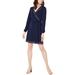 MICHAEL Michael Kors Womens Petites Grommet Trim Above Knee Wrap Dress Navy PS