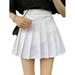 Ochine Women's Pleated Skirt High Waist Solid Color Button Plain A-line Mini Flare Skirt Skater Tennis Dress School Uniform Skirts for Girls, S-XL