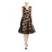 Calvin Klein Womens Sequined Illusion Party Dress