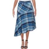 Lauren Ralph Lauren Womens Karundia Plaid Asymmetrical Peasant, Boho Skirt