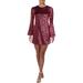 JILL Jill Stuart Womens Sequined Bell Sleeve Shift Dress