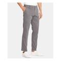 DKNY Mens Gray Button Fly Straight Leg Straight Fit Cotton Pants W33/ L30