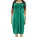 Lauren Ralph Lauren NEW Green Womens Size 14 Off-Shoulder Sheath Dress