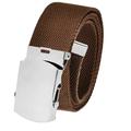 Cut to Fit Men's Golf Casual Belt Silver Slider Buckle 1.5 Width with Adjustable Canvas Web Belt XX-Large Brown