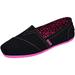 Skechers BOBS from Women's Plush Peace and Love Flat, Black/Hot Pink, 8 M US